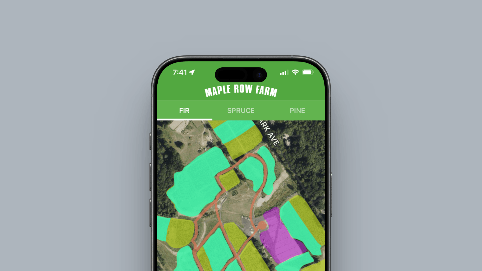 The Maple Row Farm mobile app primary screen