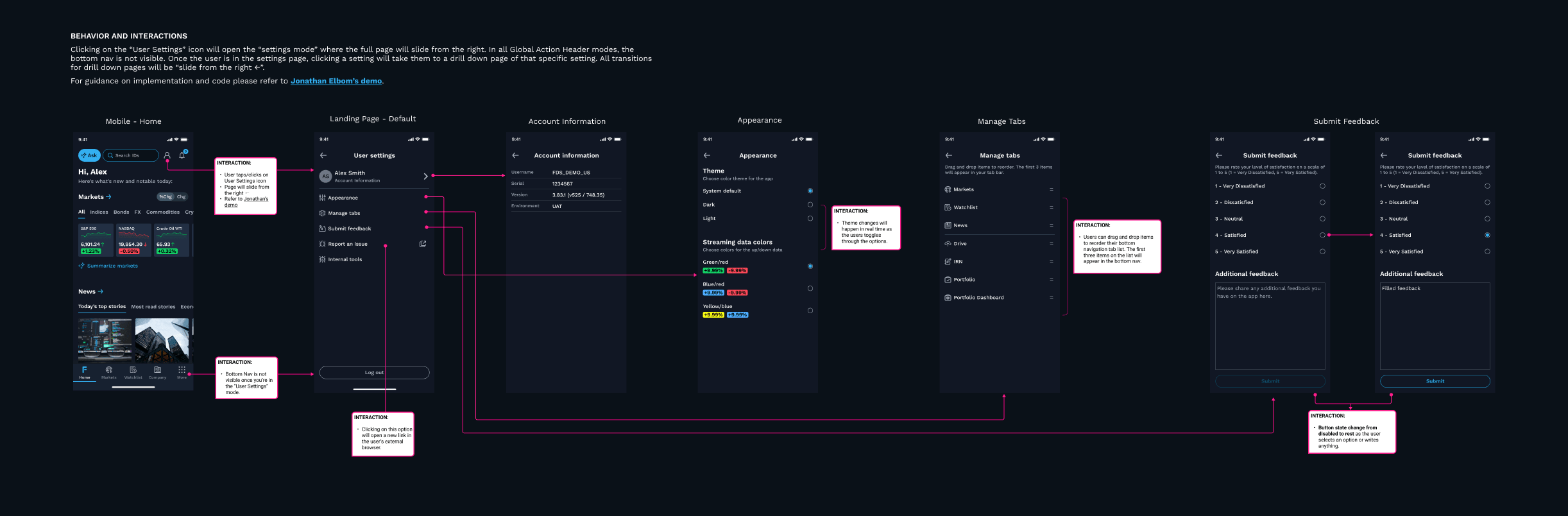 Large mobile setting flow diagram